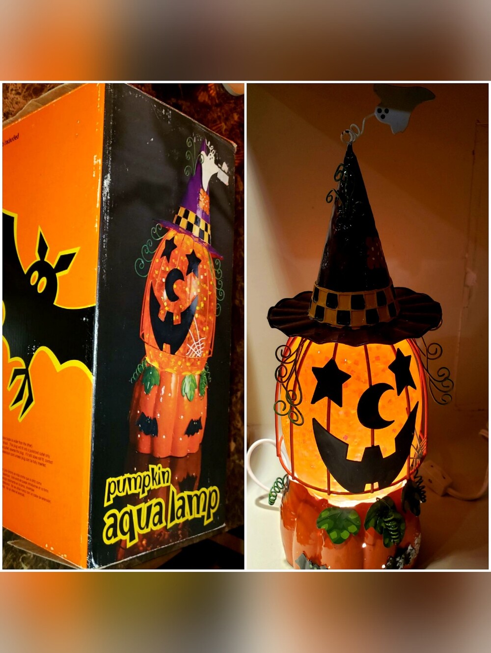 Vintage JCPenny Home Collection Pumpkin Aqua Lamp